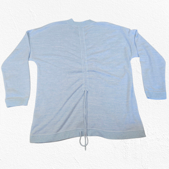 Talbots Light Blue Ruched Back Open Front Cardigan Sweater Size Large Petite - Picture 10 of 10